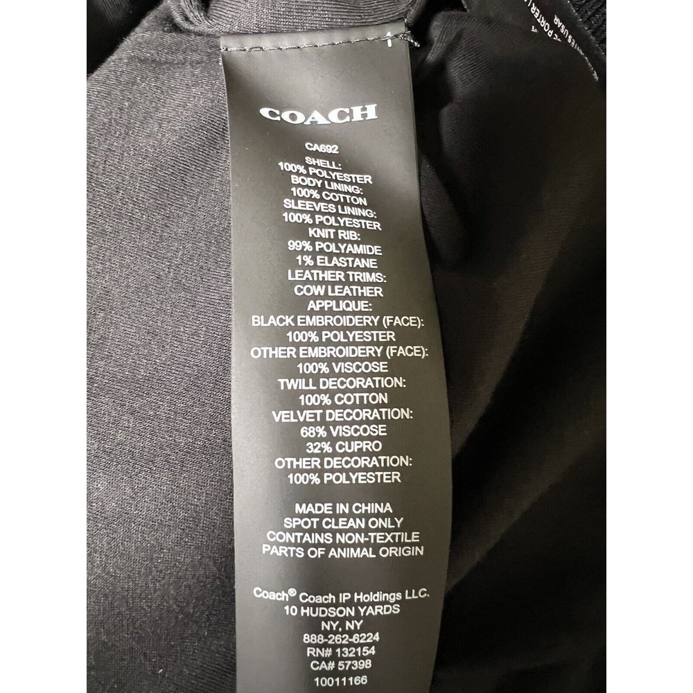 Coach X Tom Wesselmann Souvenir Jacket Lips Black Women’s Size Large - Picture 9 of 11